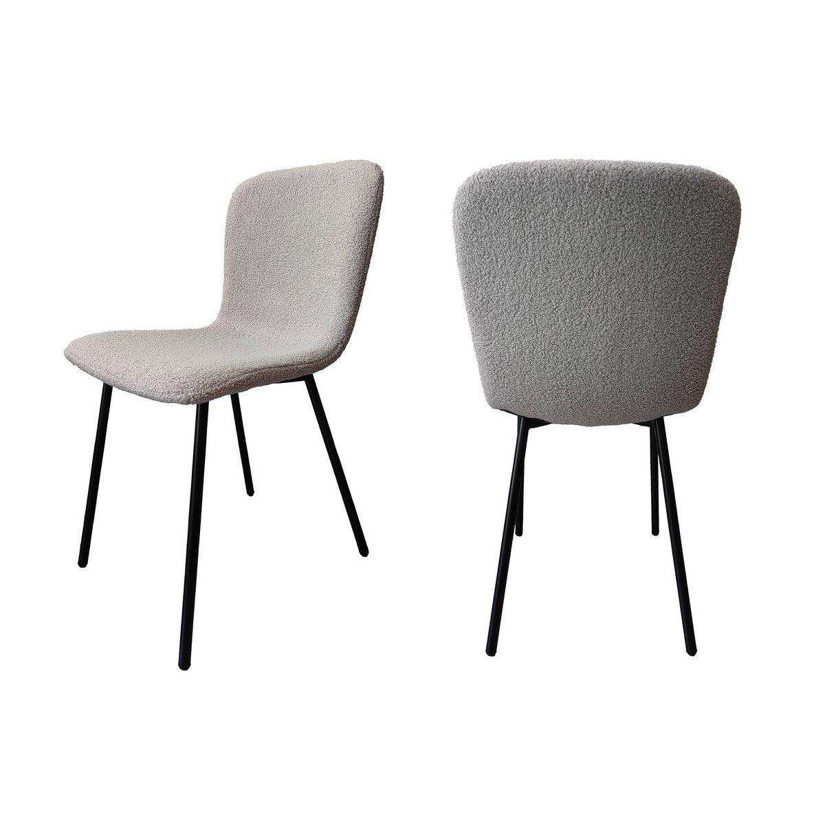 Stuhl Bouclé Optik 4er Set Hellgrau - HomeDesign Knaus