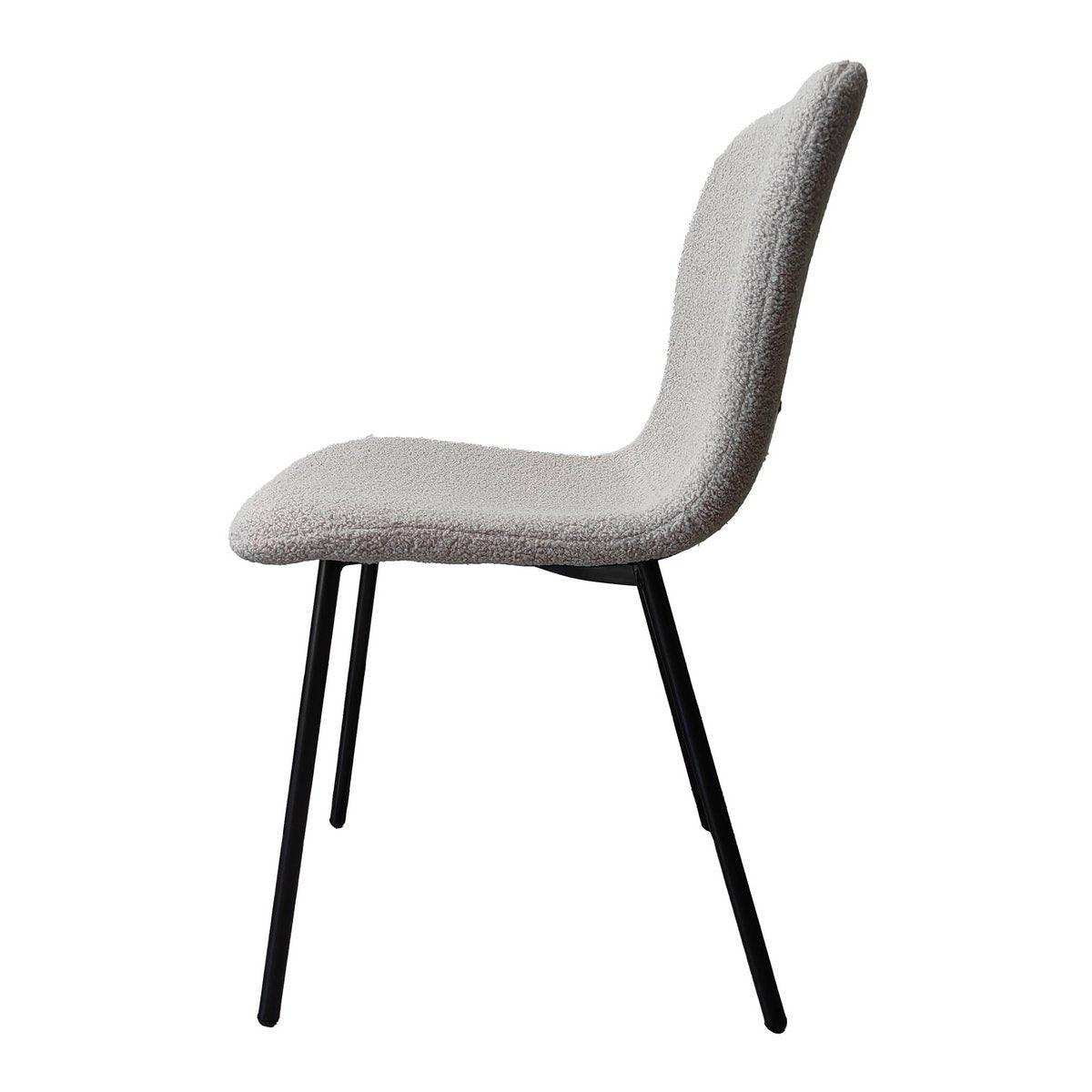 Stuhl Bouclé Optik 4er Set Hellgrau - HomeDesign Knaus