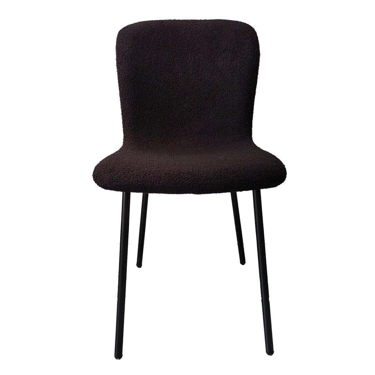 Stuhl Bouclé Optik 4er Set Schwarz - HomeDesign Knaus