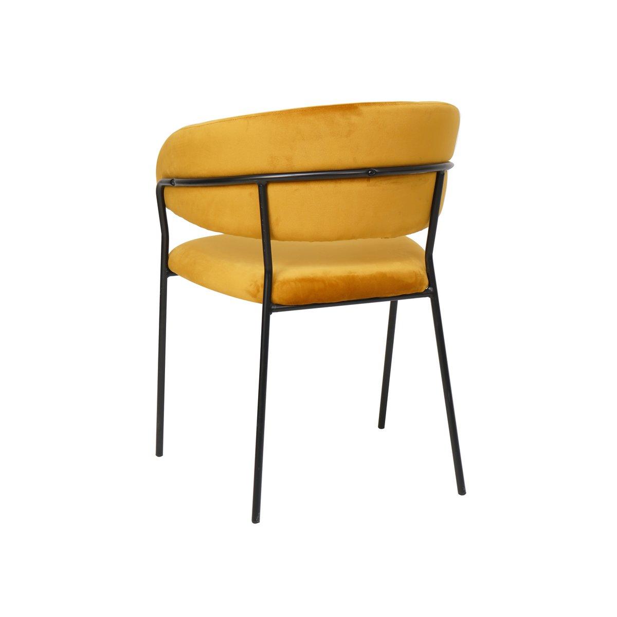 Stuhl Samt mit Rückensteppung Gelb - HomeDesign Knaus