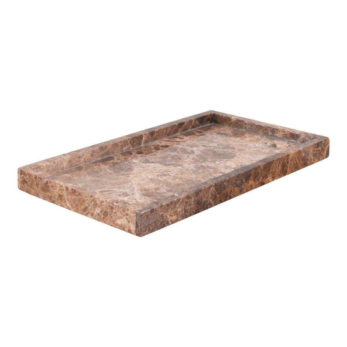Tablett - Marmor, braun, 27x15 cm - HomeDesign Knaus
