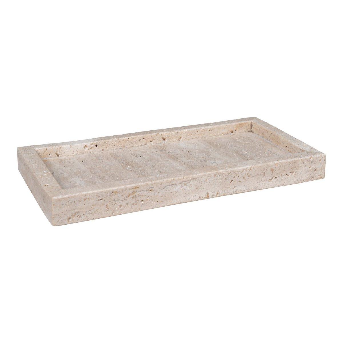 Tablett - Tablett, Travertin, natur, 30,5x15 cm - HomeDesign Knaus