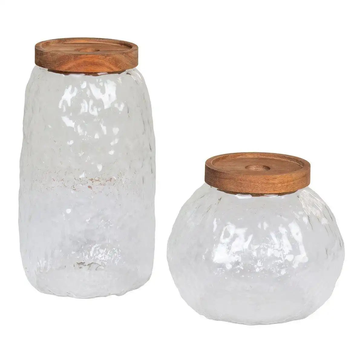 Taipei Vorratsglas – Vorratsglas, Glas/Akazie, 2er-Set - HomeDesign Knaus