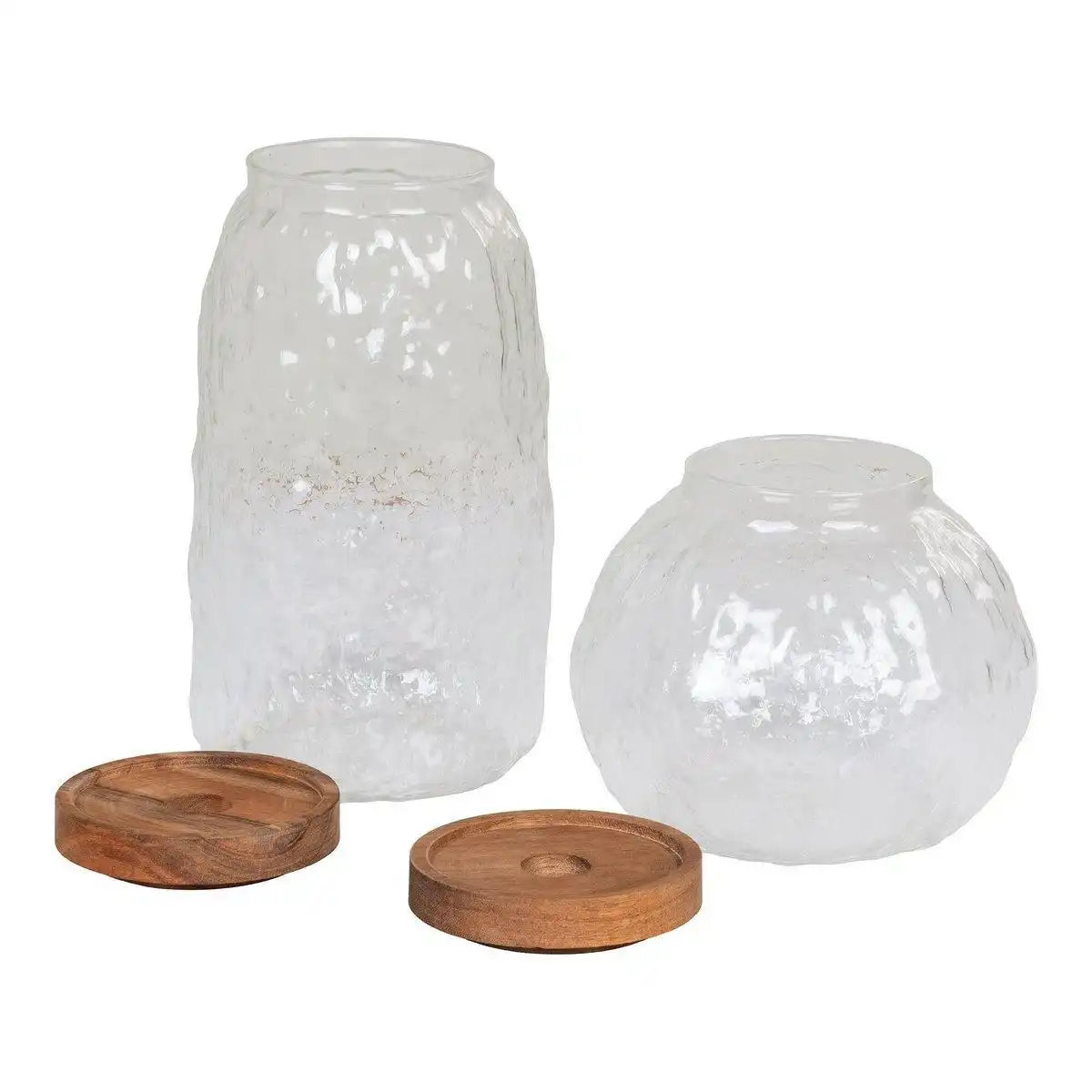 Taipei Vorratsglas – Vorratsglas, Glas/Akazie, 2er-Set - HomeDesign Knaus