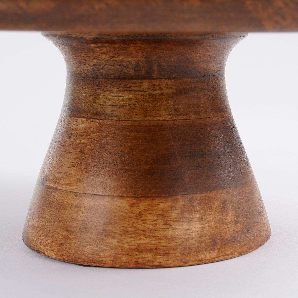 Tallo Tortenständer – H10 x Ø30 cm – 100 % FSC Mangoholz – Dunkelbraun - HomeDesign Knaus