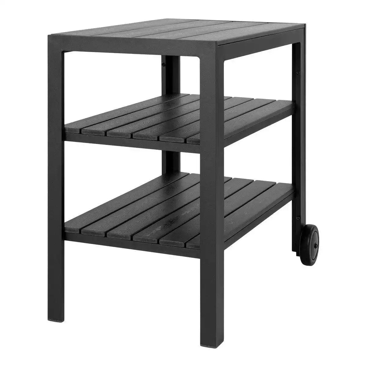 Taormina Teewagen – Teewagen, Aluminium/Nichtholz, schwarz, 3 Regale - HomeDesign Knaus