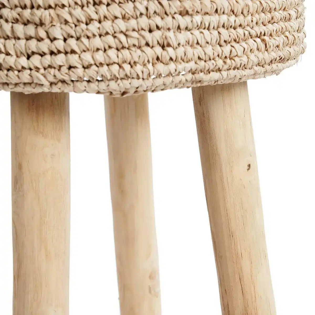 Teakholz Barhocker handgewebt Rustika - HomeDesign Knaus