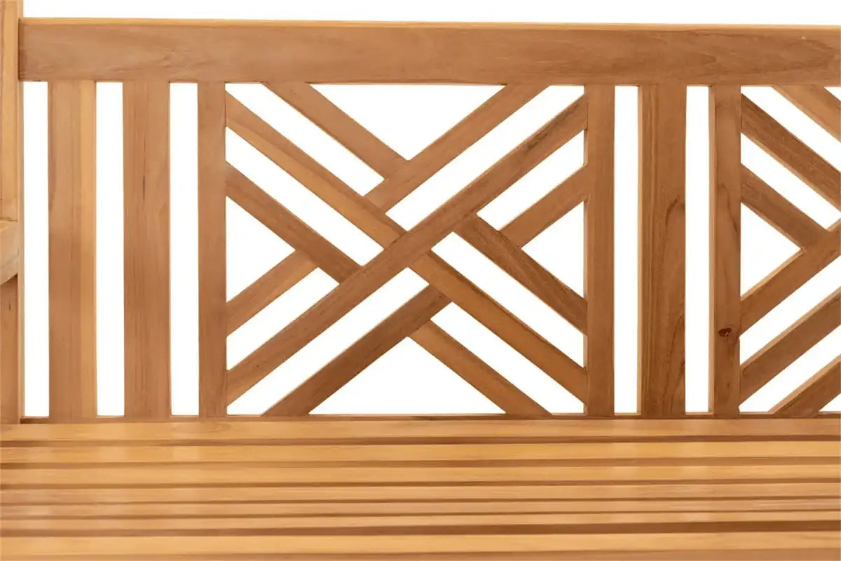Teakholz Holzbank Teak Gartenbank Cross 150 cm - HomeDesign Knaus