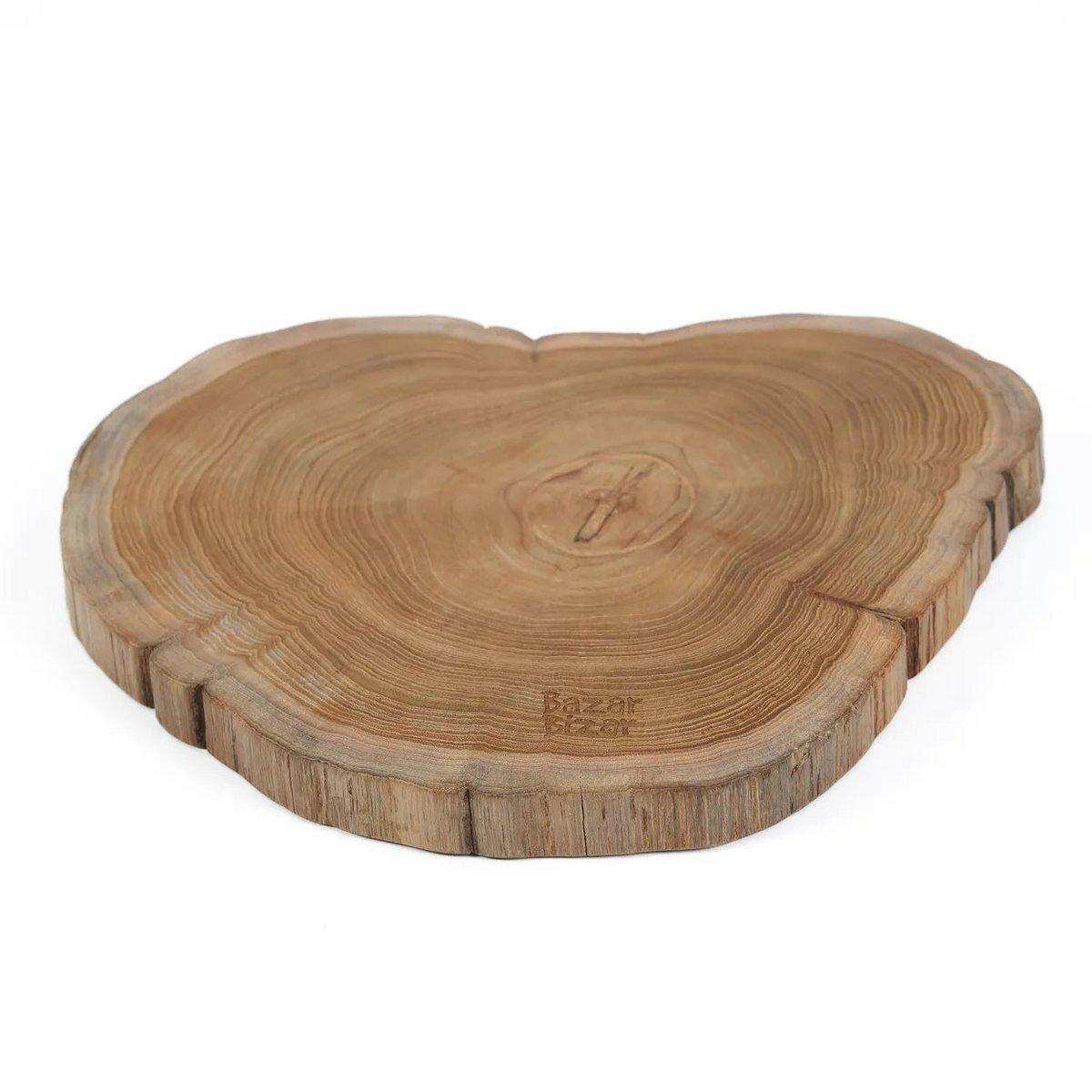 Teakwurzel Holz Schneidebrett handgefertigt 34 cm - HomeDesign Knaus