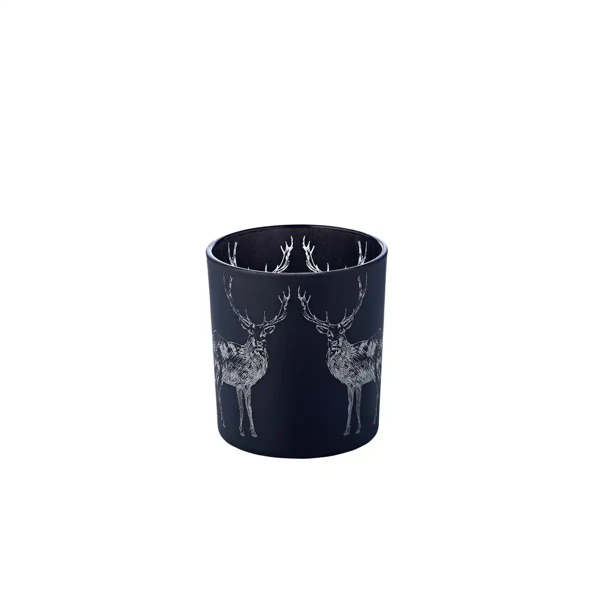 Teelicht 2er Set Hirsch H 8 cm matt-schwarz - HomeDesign Knaus