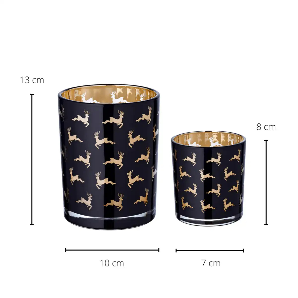 Teelicht 2er Set Luna Ø 7/10 cm, H 8/13 cm - HomeDesign Knaus