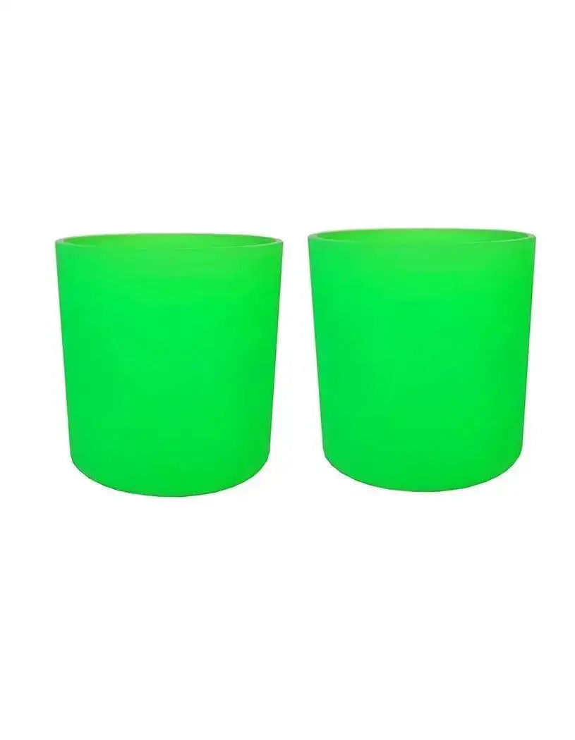 Teelicht 2er Set Neon Grün 12 cm - HomeDesign Knaus