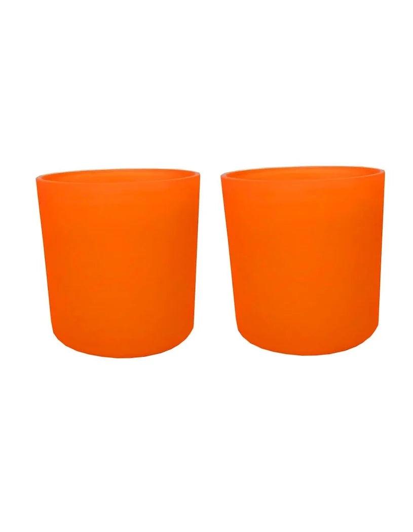 Teelicht 2er Set Neon Orange 12 cm - HomeDesign Knaus