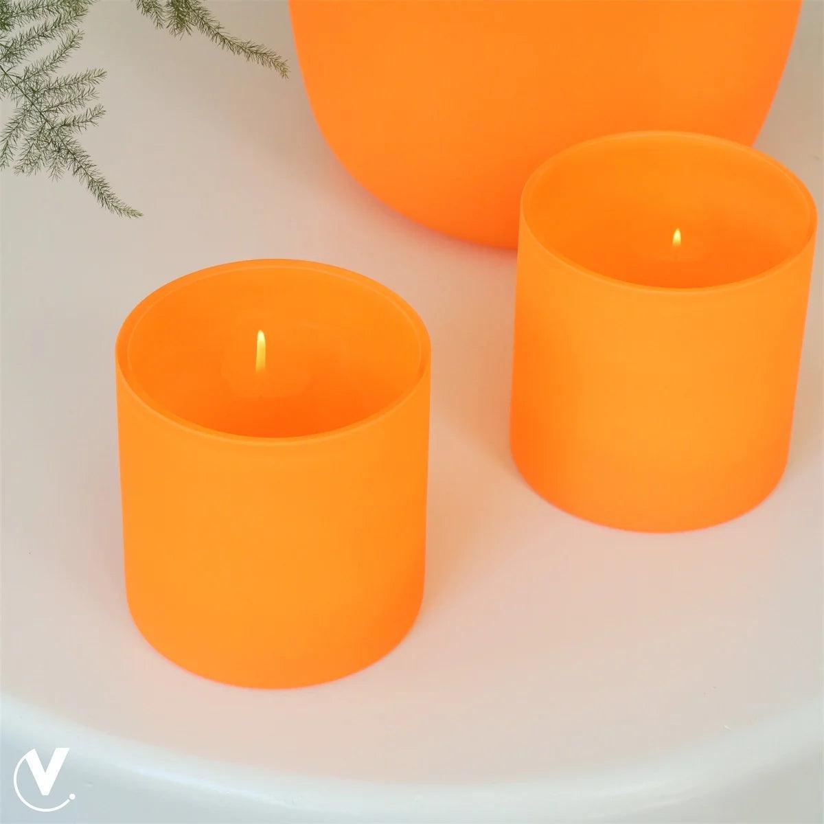 Teelicht 2er Set Neon Orange 12 cm - HomeDesign Knaus