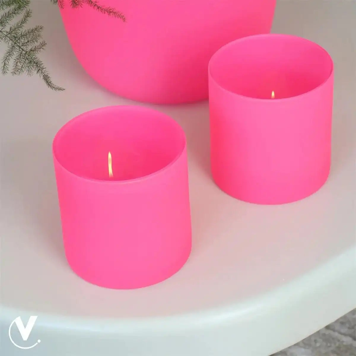 Teelicht 2er Set Neon Pink 12 cm - HomeDesign Knaus