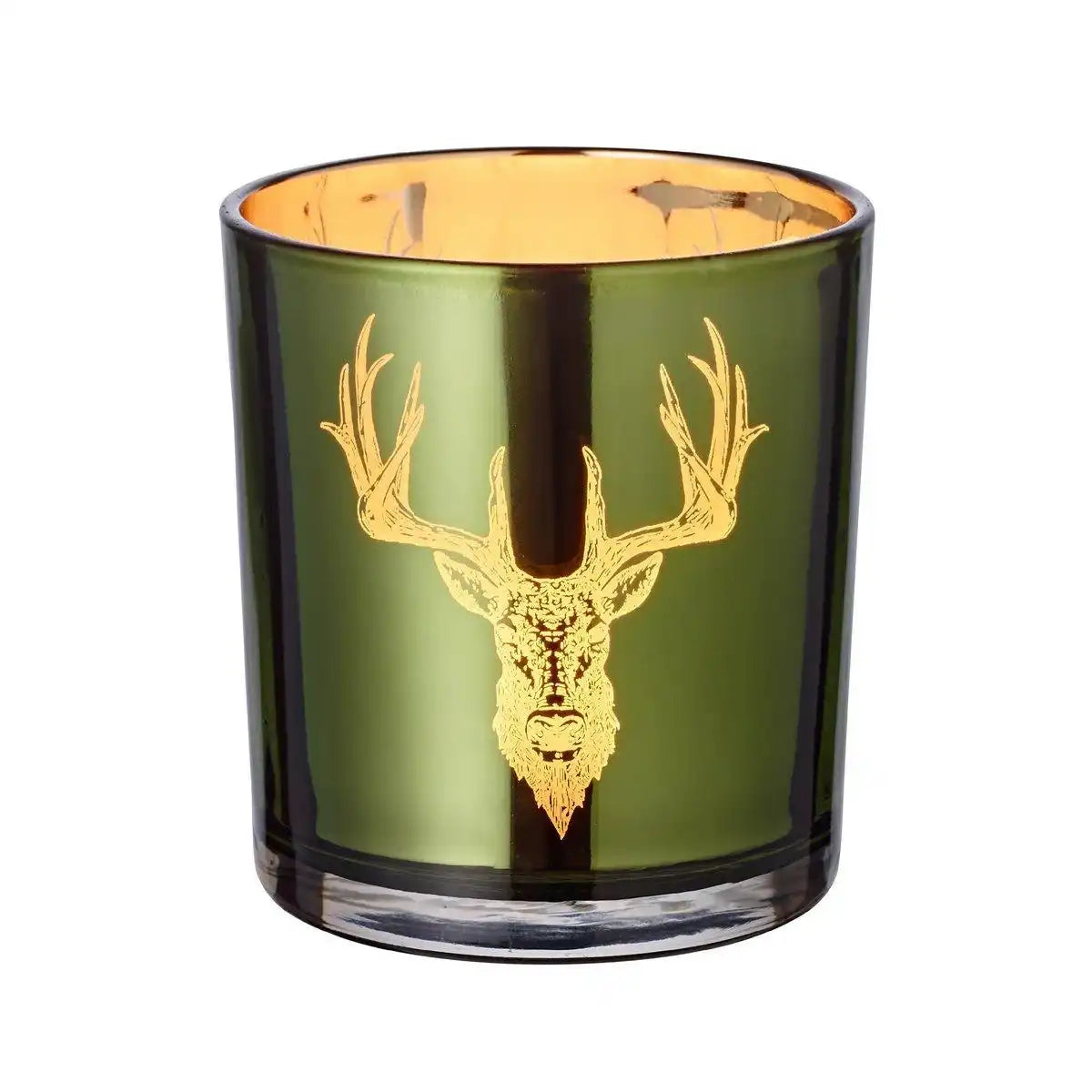Teelichthalter Hirsch grün - HomeDesign Knaus