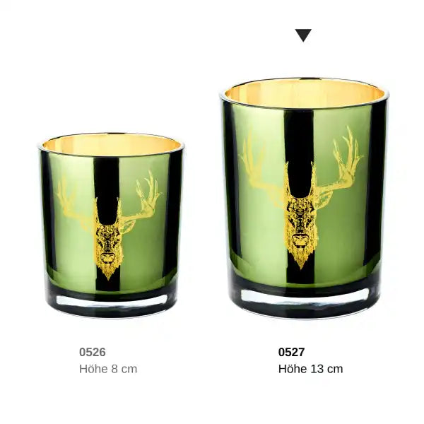 Teelichthalter Hirsch grün - HomeDesign Knaus