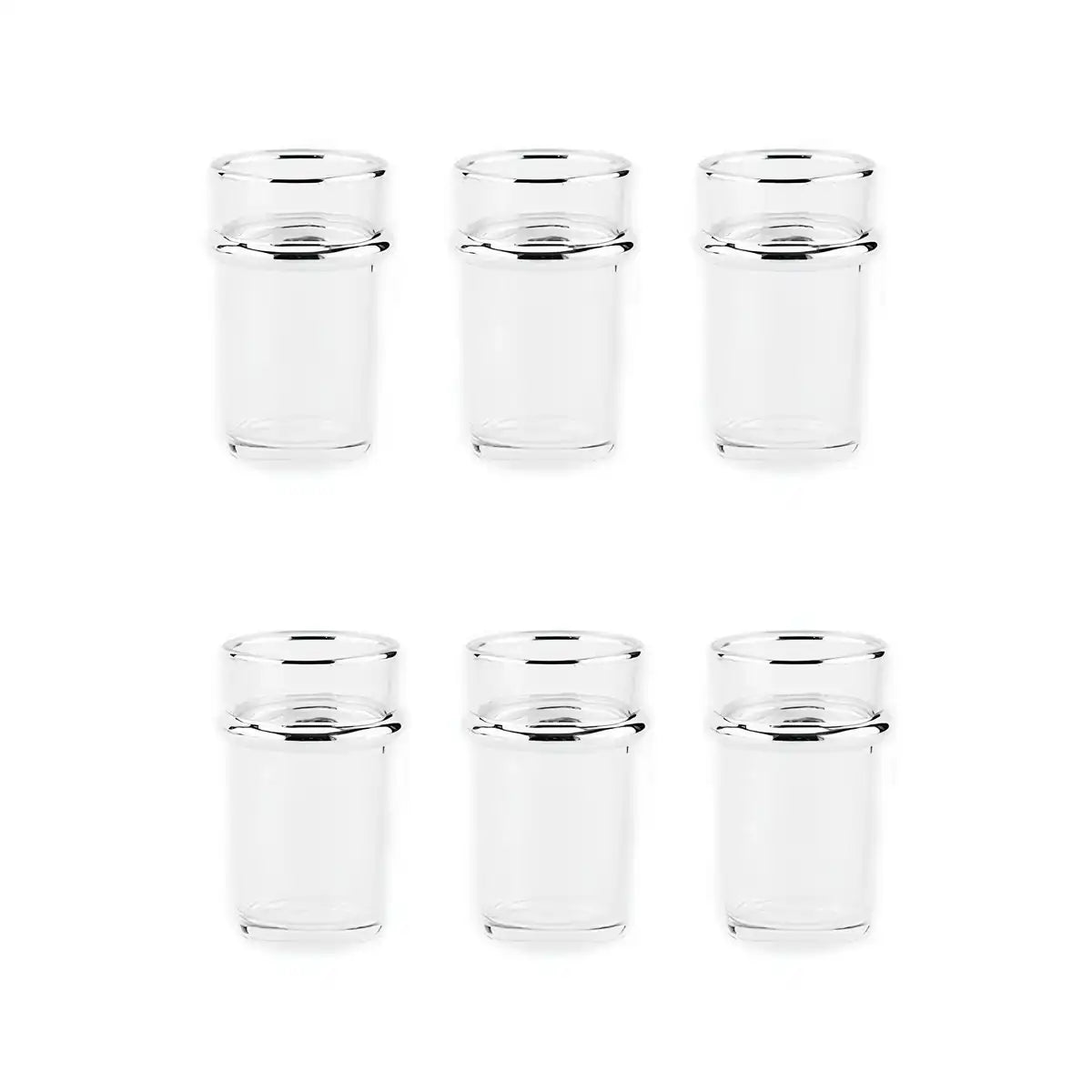 Teetassen aus Glas mit silbernem Rand, 175 ml – 6er-Set - HomeDesign Knaus