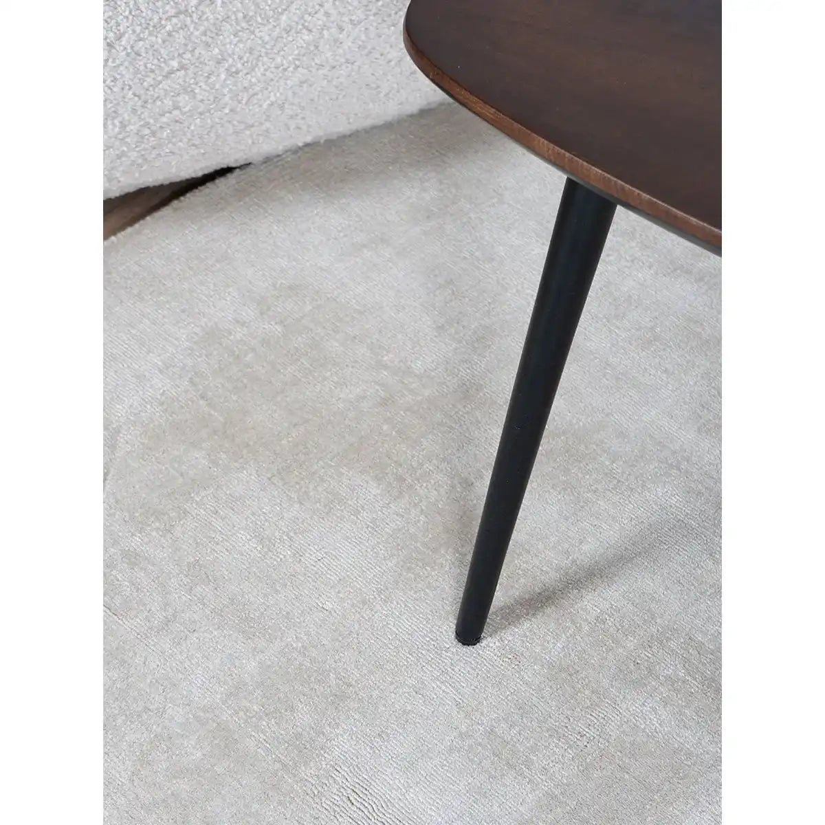 Teppich Cos – Viskose Beige Rund ø150 cm - HomeDesign Knaus