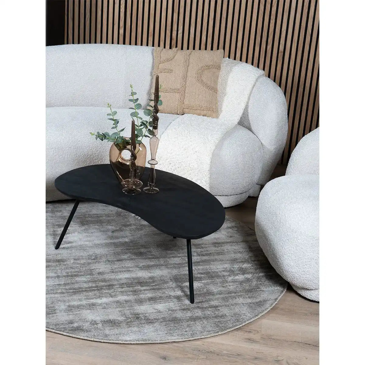 Teppich Cos – Viskose Taupe Rund ø200 cm - HomeDesign Knaus