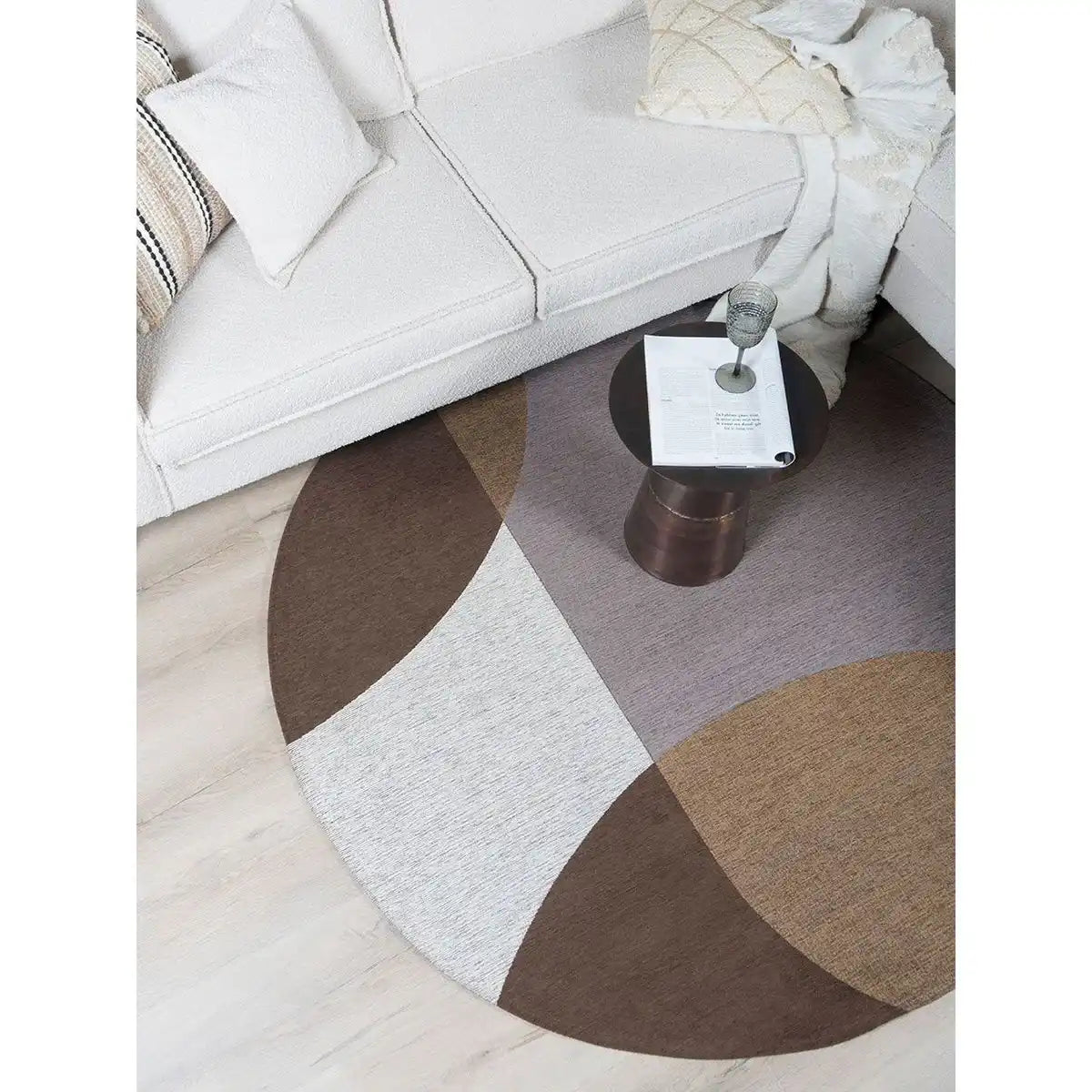 Teppich Eli Braun ø200 cm - HomeDesign Knaus