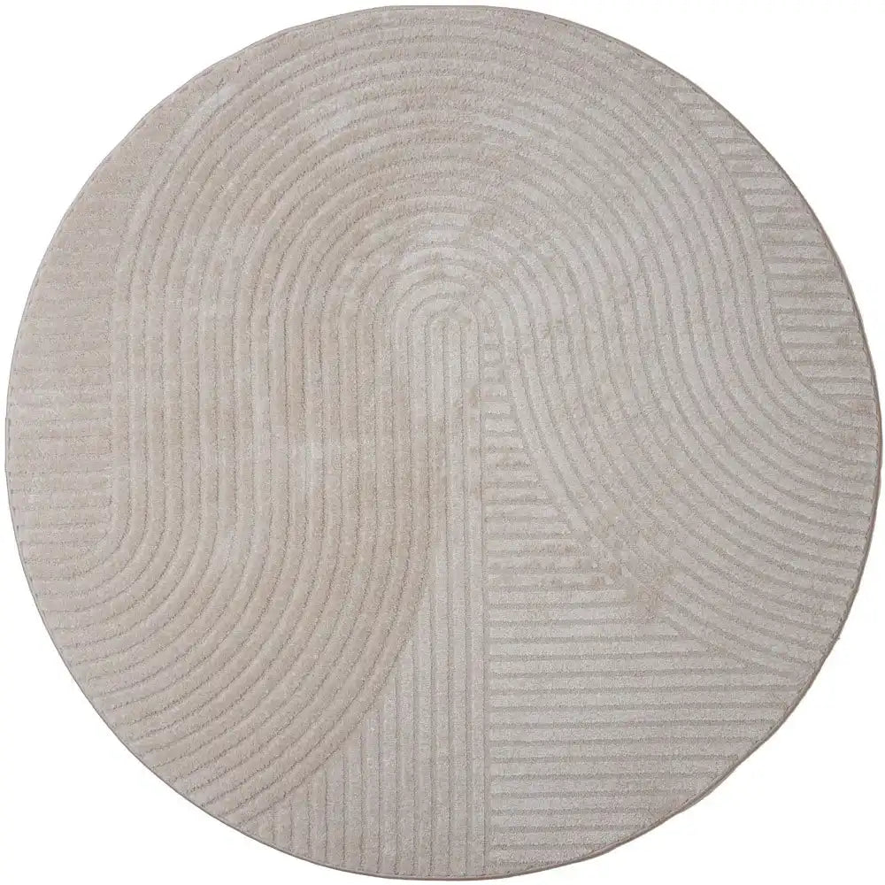 Teppich Ella Beige Rund ø200 cm - HomeDesign Knaus
