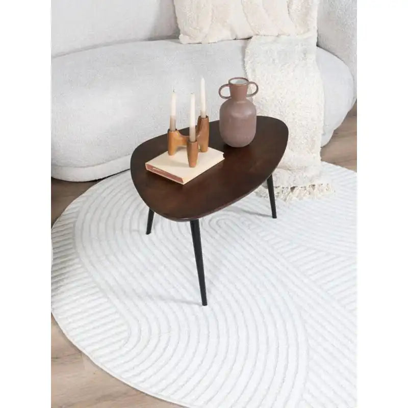 Teppich Ella Creme Rund ø160 cm - HomeDesign Knaus