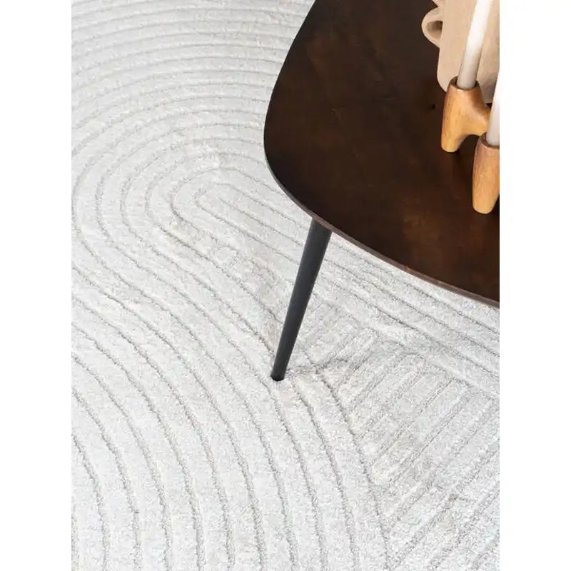 Teppich Ella Creme Rund ø160 cm - HomeDesign Knaus