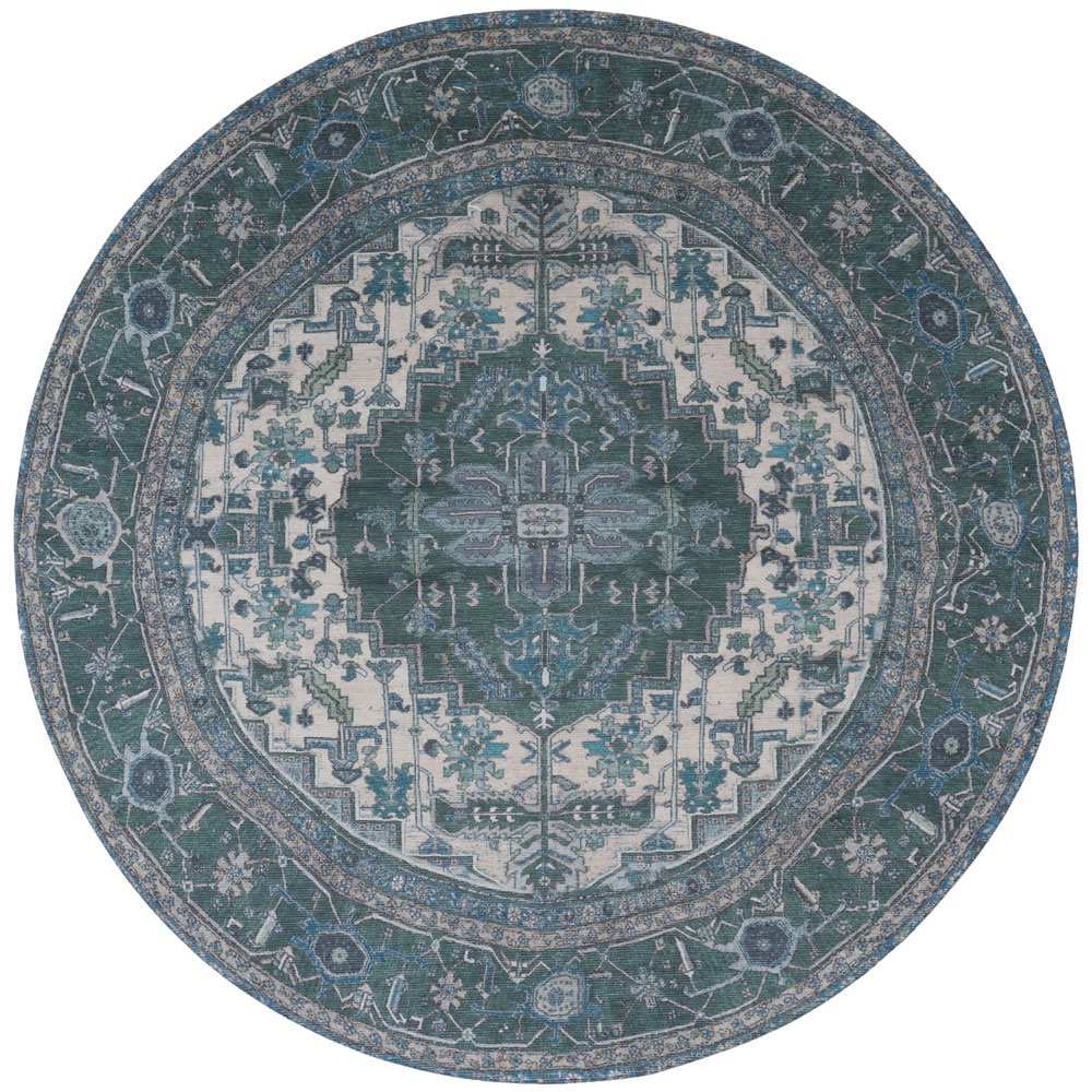 Teppich Heris Grün 10 Rund ø200 cm - HomeDesign Knaus