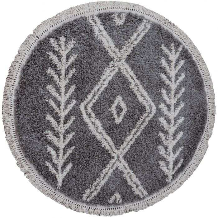 Teppich Rabat Grau Rund ø200 cm - HomeDesign Knaus