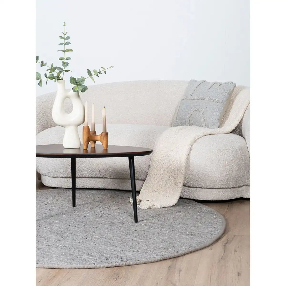 Teppich Scott Taupe Rund ø200 cm - HomeDesign Knaus