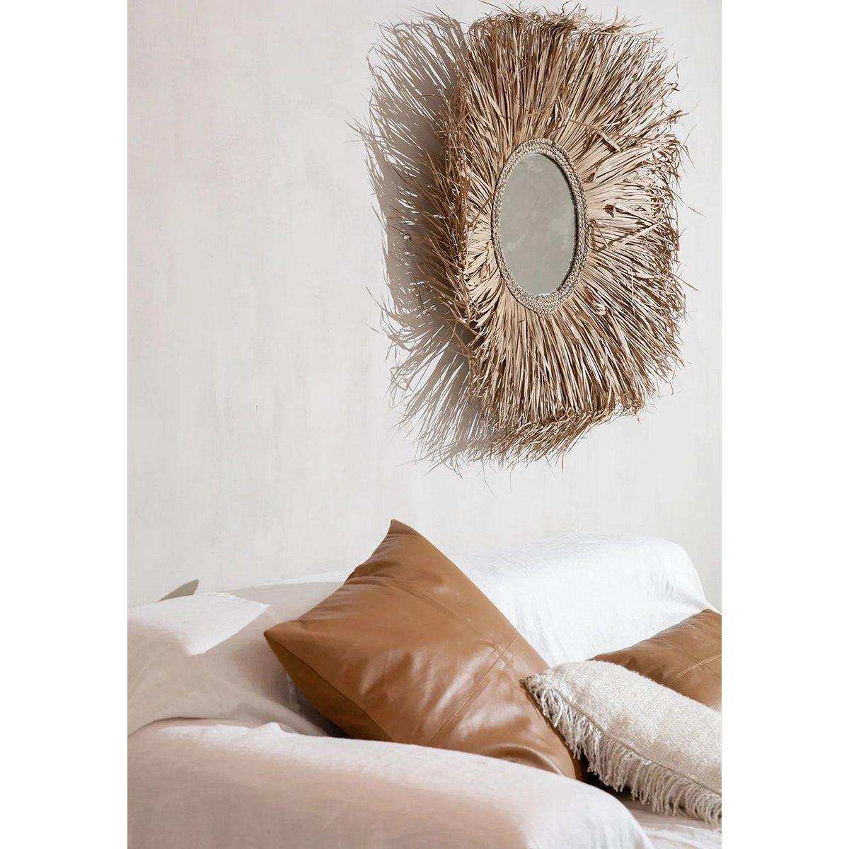 The Four Panel Lederkissenbezug - Kamel - 60x60 - HomeDesign Knaus