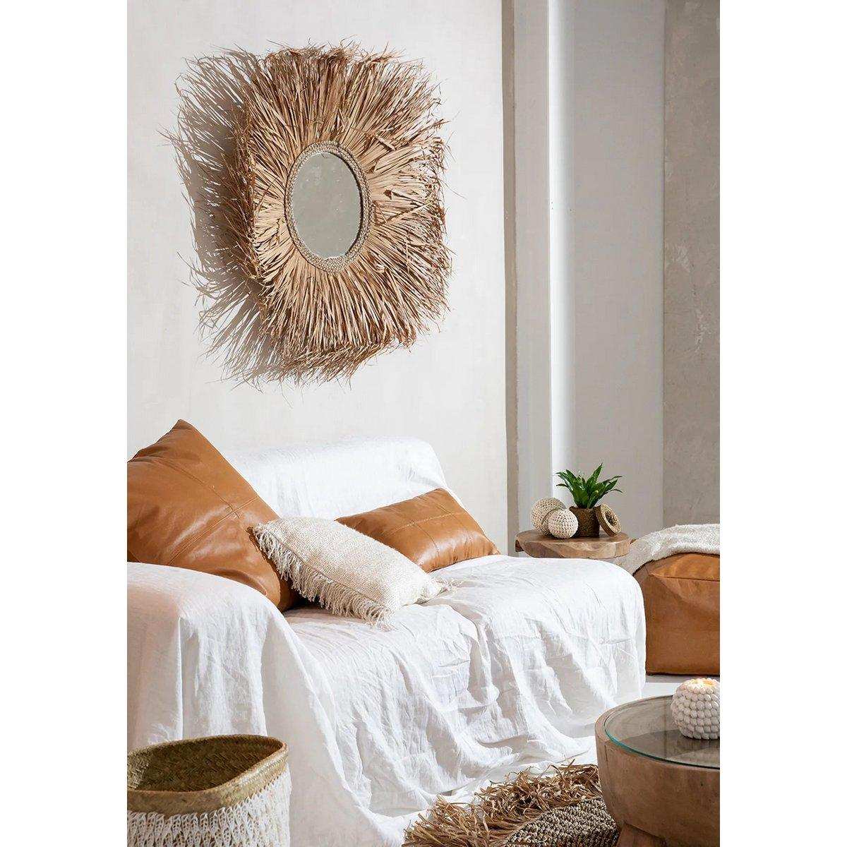 The Four Panel Lederkissenbezug - Kamel - 60x60 - HomeDesign Knaus