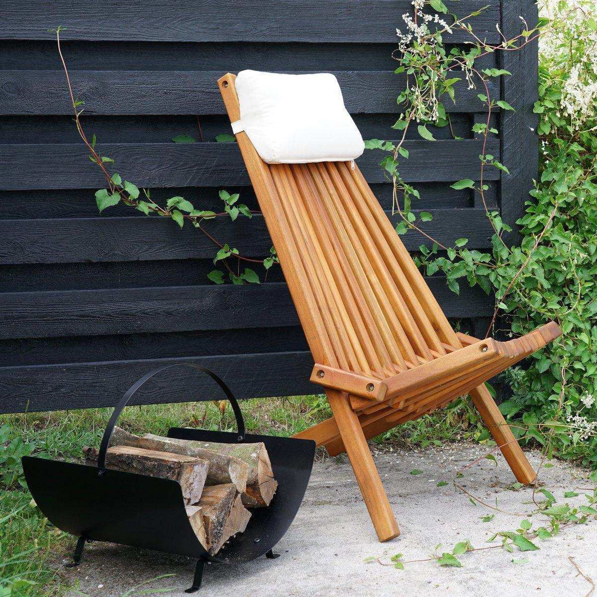 Tires Log Holder - Holzhalter, Stahl, schwarz, 40x35x33,5 cm - HomeDesign Knaus