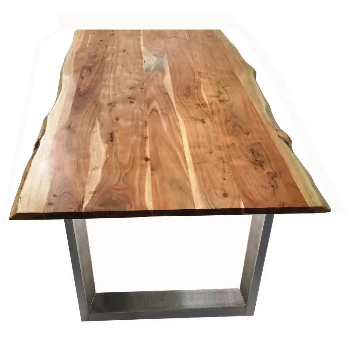 Tisch 140 x 80 cm, Platte natur, Gestell silber - HomeDesign Knaus