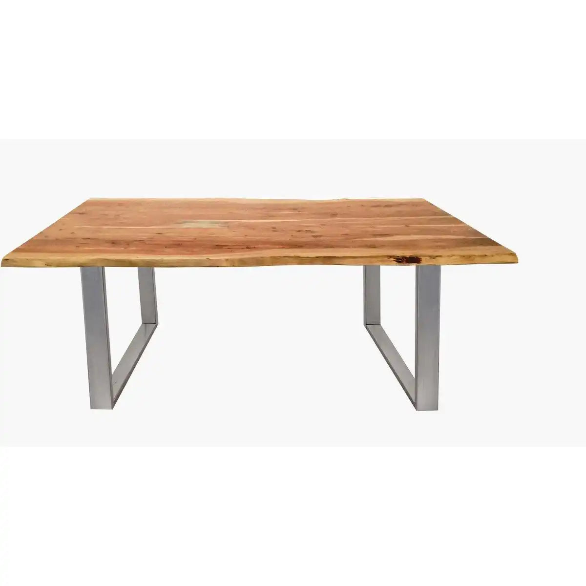 Tisch 140 x 80 cm, Platte natur, Gestell silber - HomeDesign Knaus