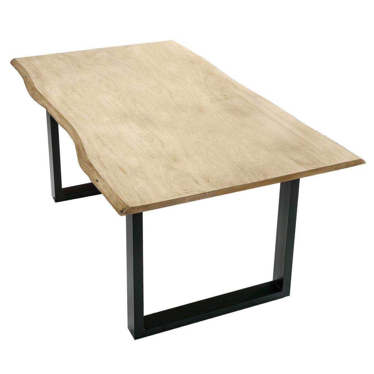 Tisch 160 x 85 cm, Platte hell gekälkt, Gestell schwarz - HomeDesign Knaus