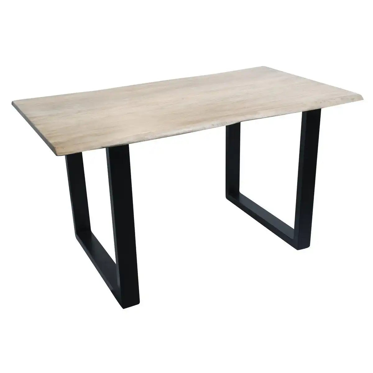 Tisch 160 x 85 cm, Platte hell gekälkt, Gestell schwarz - HomeDesign Knaus