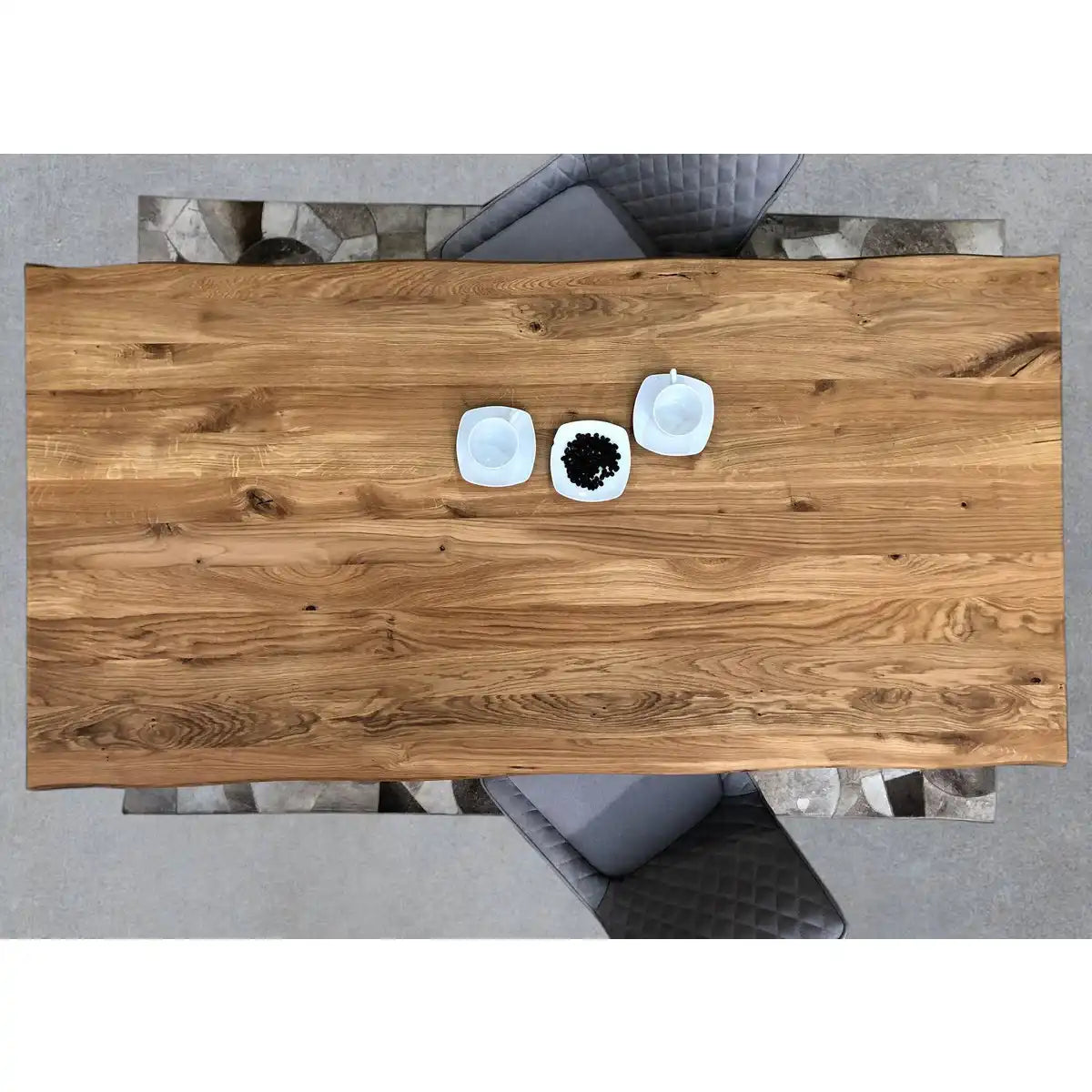 Tisch 180x90 cm, Wildeiche, schwarzes Gestell - HomeDesign Knaus