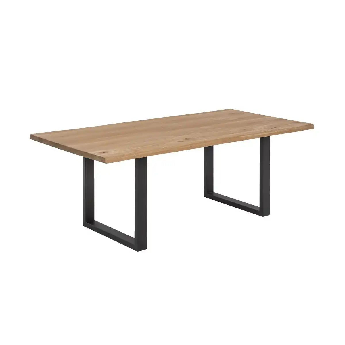 Tisch 180x90 cm, Wildeiche, schwarzes Gestell - HomeDesign Knaus