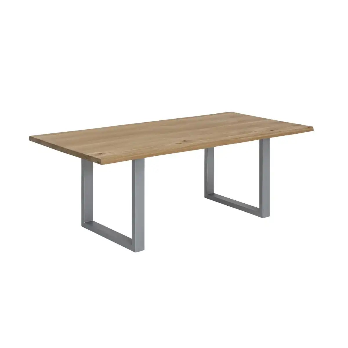 Tisch 180x90 cm, Wildeiche, silbernes Gestell - HomeDesign Knaus