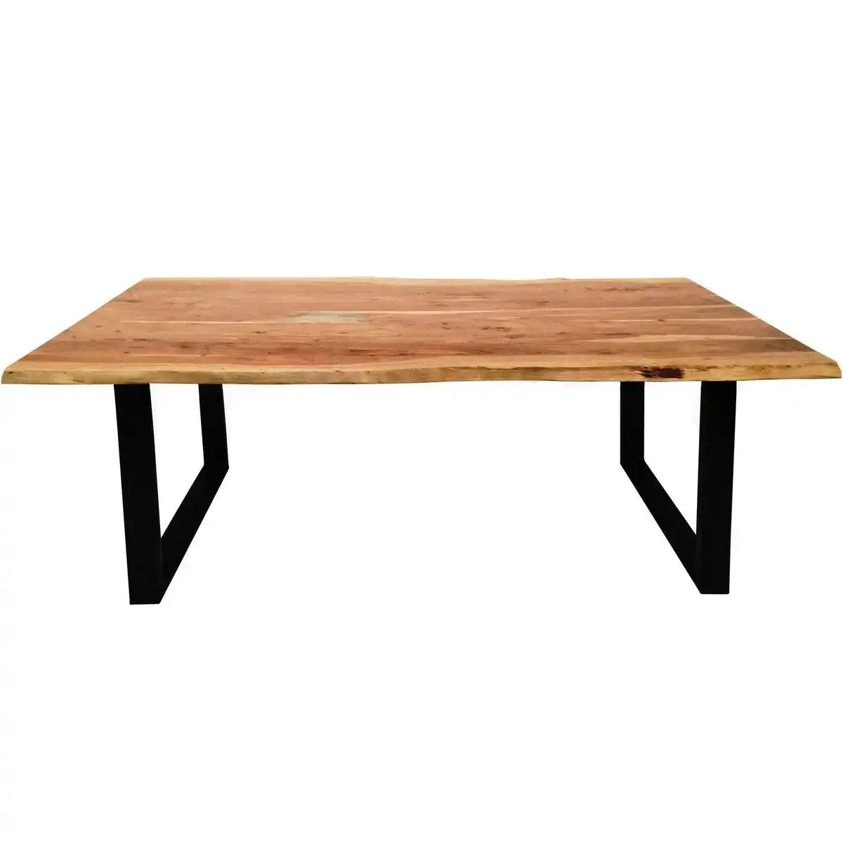 Tisch 220 x 100 cm, Platte natur, Gestell schwarz - HomeDesign Knaus