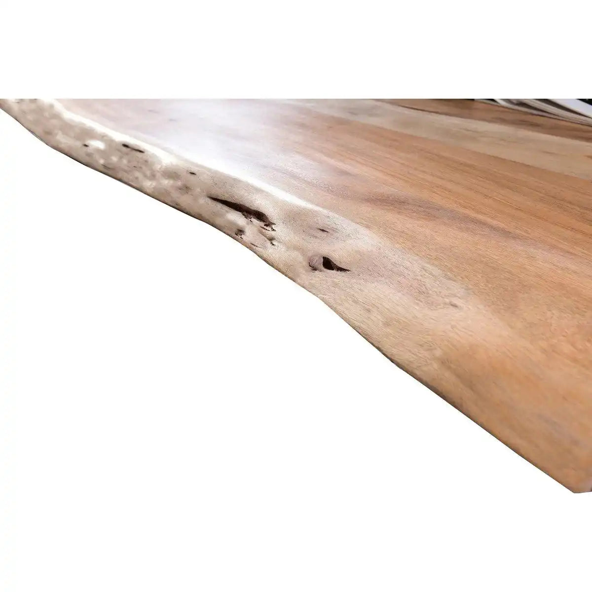 Tisch 220 x 100 cm, Platte natur, Gestell schwarz - HomeDesign Knaus