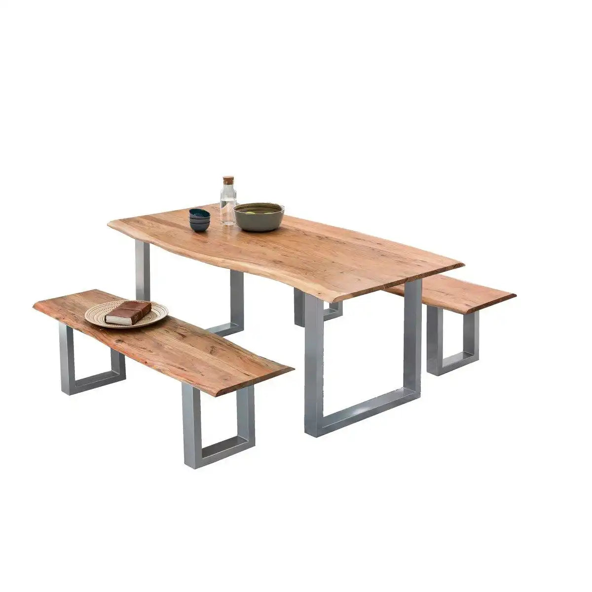 Tisch 240x100 cm, Akazie natur, 56 mm - HomeDesign Knaus
