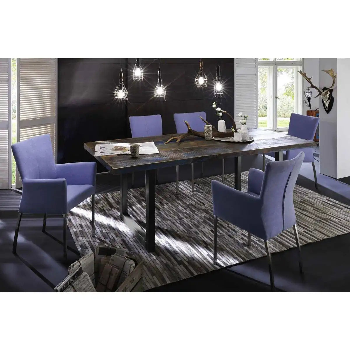 Tisch 240x100 cm, buntes Altholz - HomeDesign Knaus