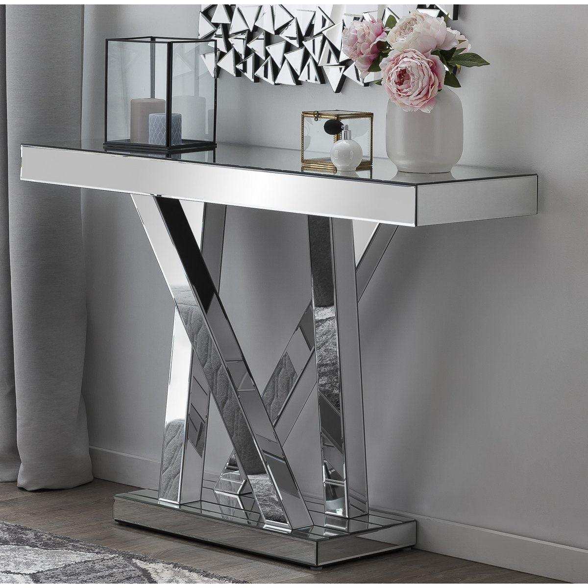 Tisch aus MDF mit Spiegelglas - HomeDesign Knaus