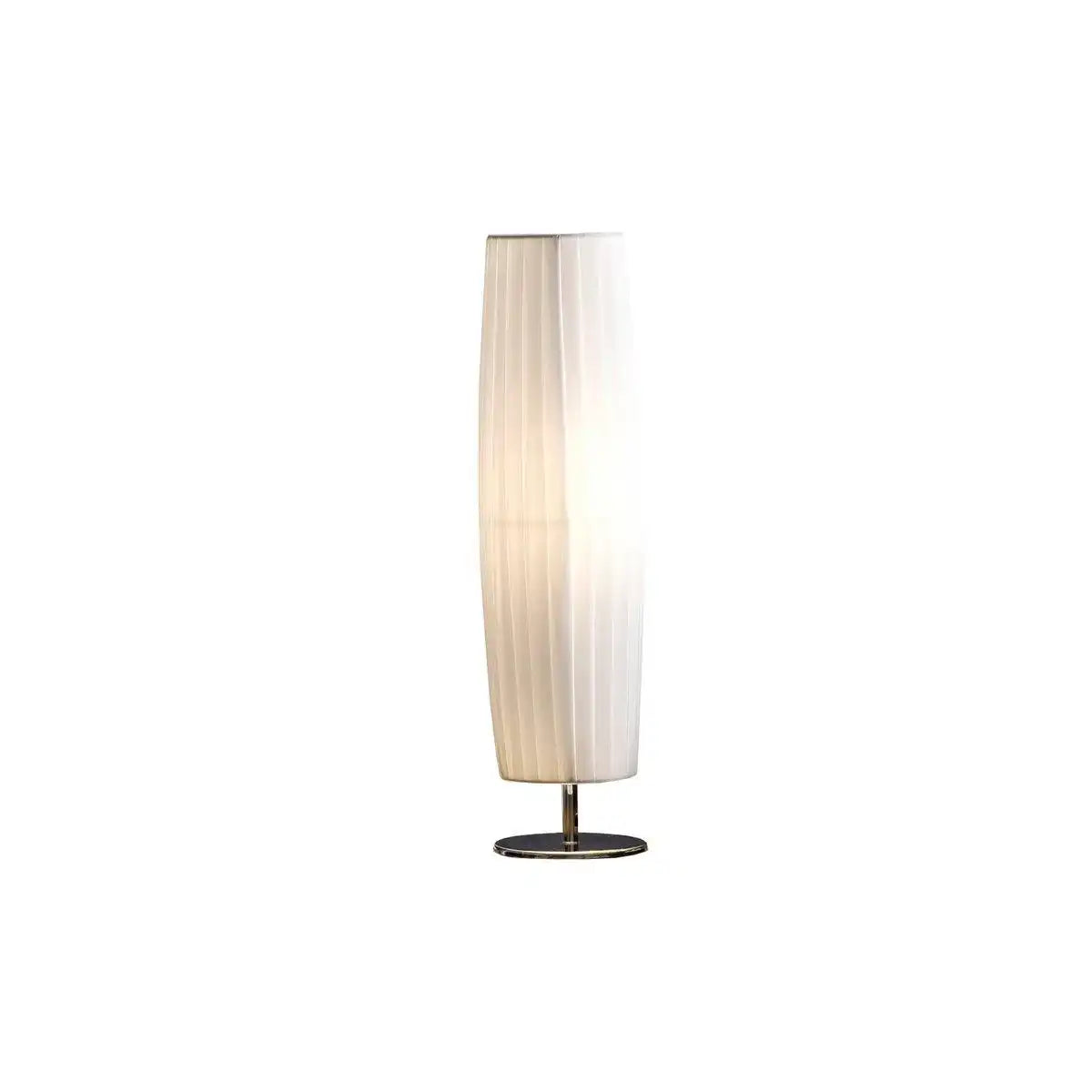 Tischlampe 60 cm rund weiß chrom - HomeDesign Knaus
