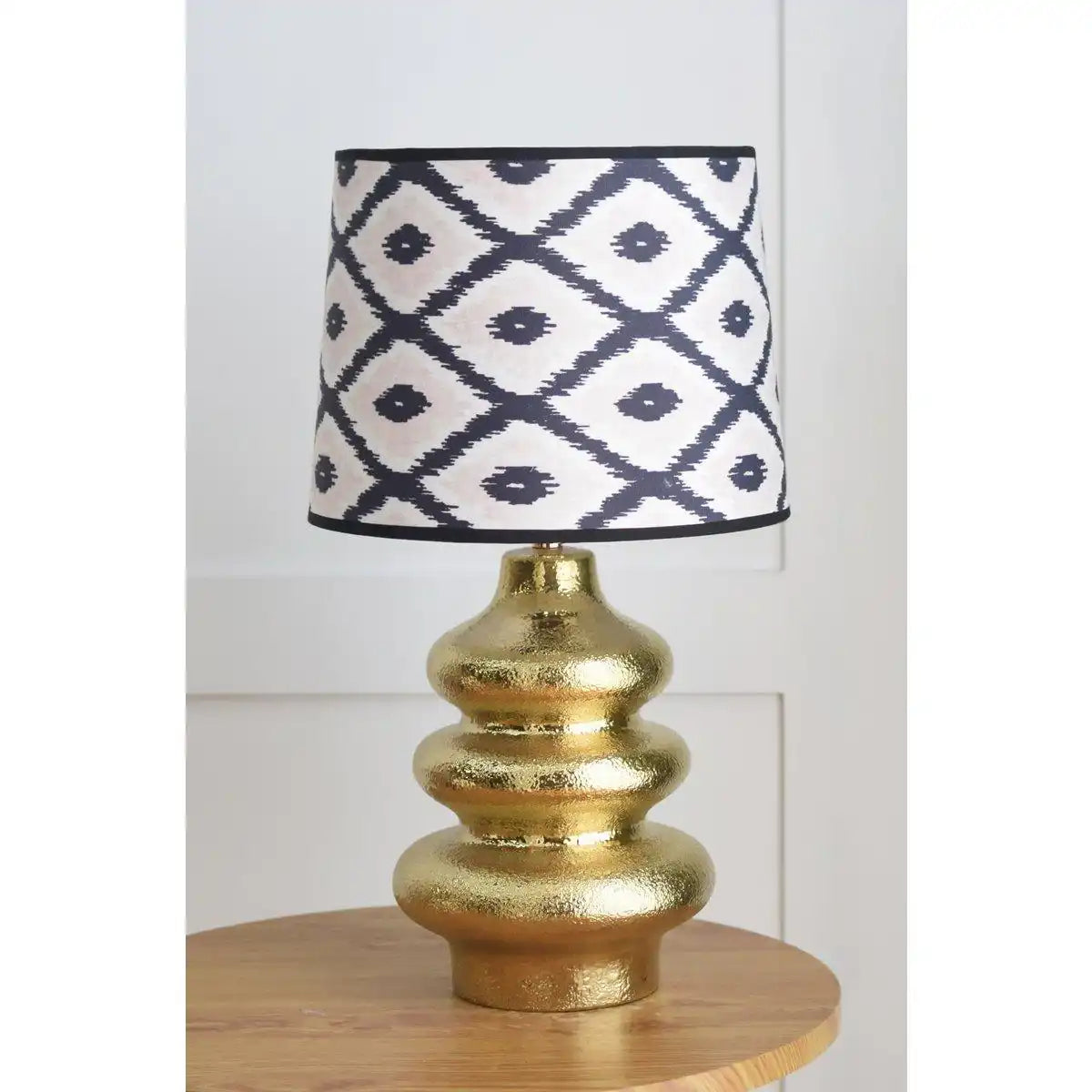 Tischlampe - Flow - Keramik - Gold - E27 - 20x20x27cm - HomeDesign Knaus