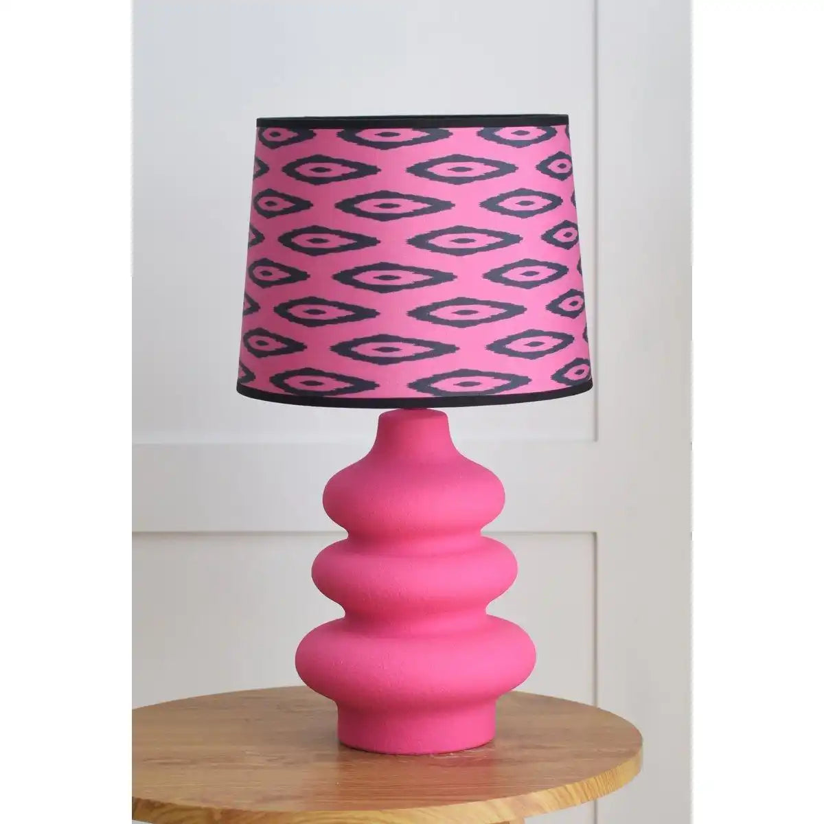Tischlampe - Flow - Keramik - Neonrosa - E27 - 20x20x27cm - HomeDesign Knaus