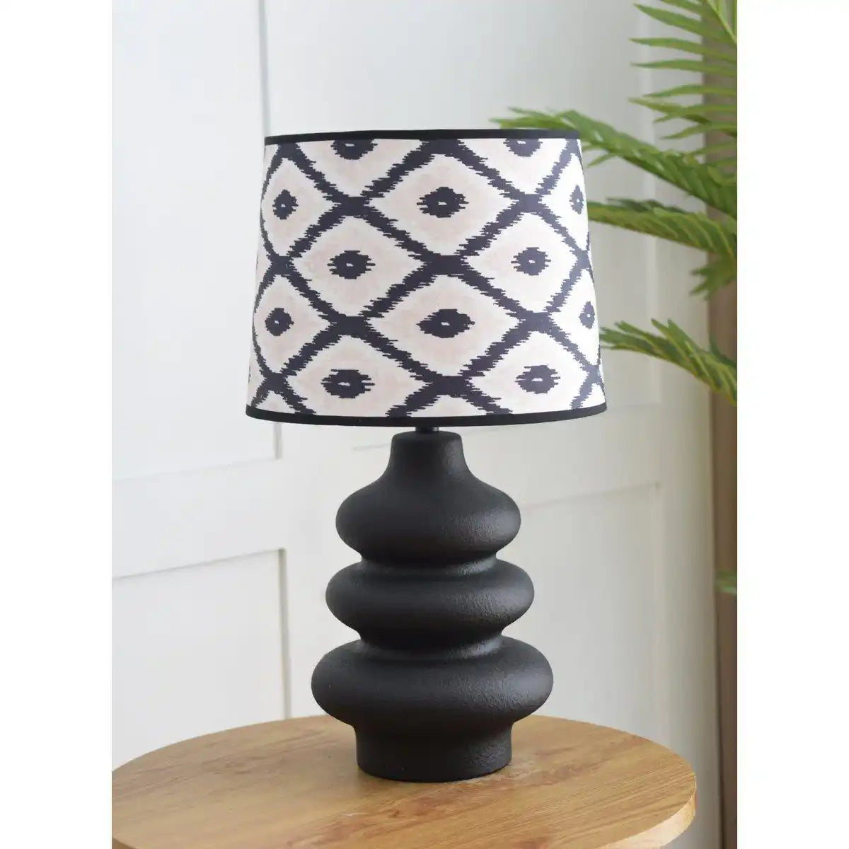 Tischlampe - Flow - Keramik - Schwarz - E27 - 20x20x27cm - HomeDesign Knaus